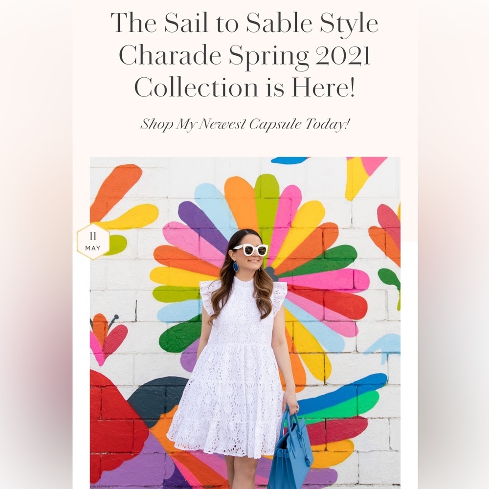 Sail to Sable White Eyelet Top